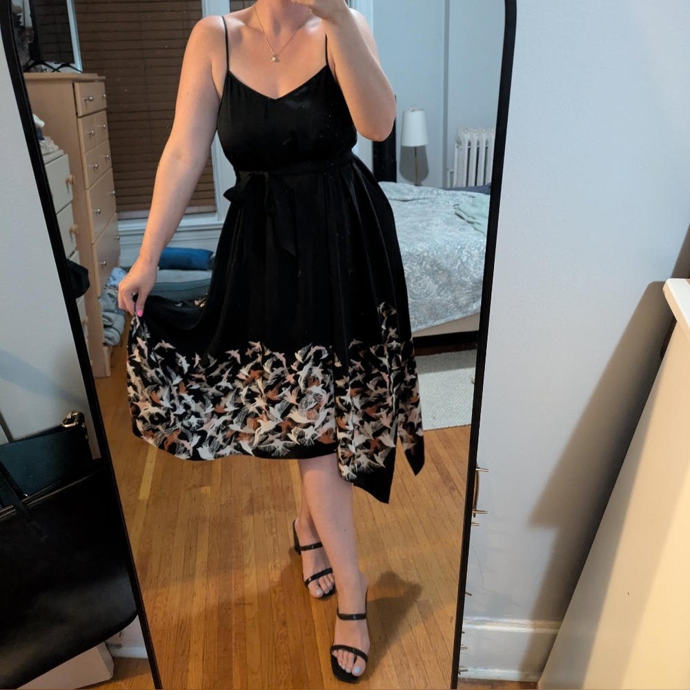 Apt. 9 Black Maxi Dress with Cream Pattern